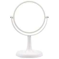 Ronde Witte Spiegel Op Voet Met Vergroting
