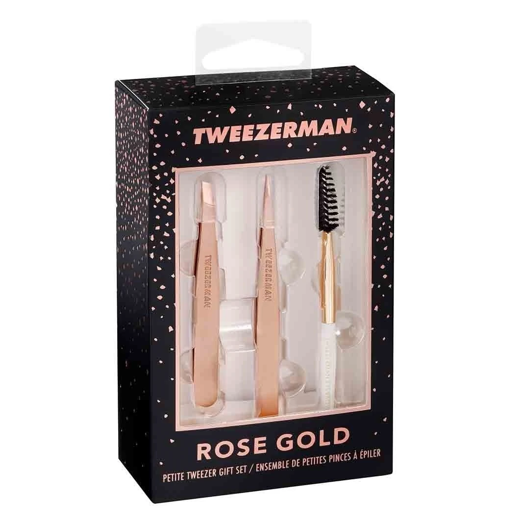 Tweezerman Rose Gold Petite Tweezer Set 3 Tweezerman Rose Gold Petite Tweezer Set